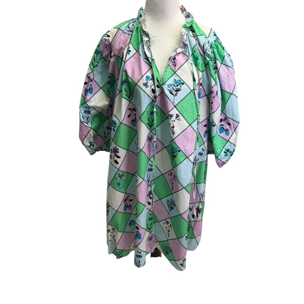 GLAOROUS Colorful Geometric Patterned Blouse Size 6
